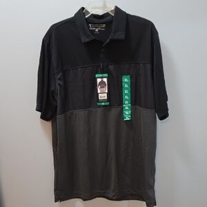 Pebble BEACH DRY-luxe PERFORMANCE Men's Black and Gray Polo Shirt XL NWT